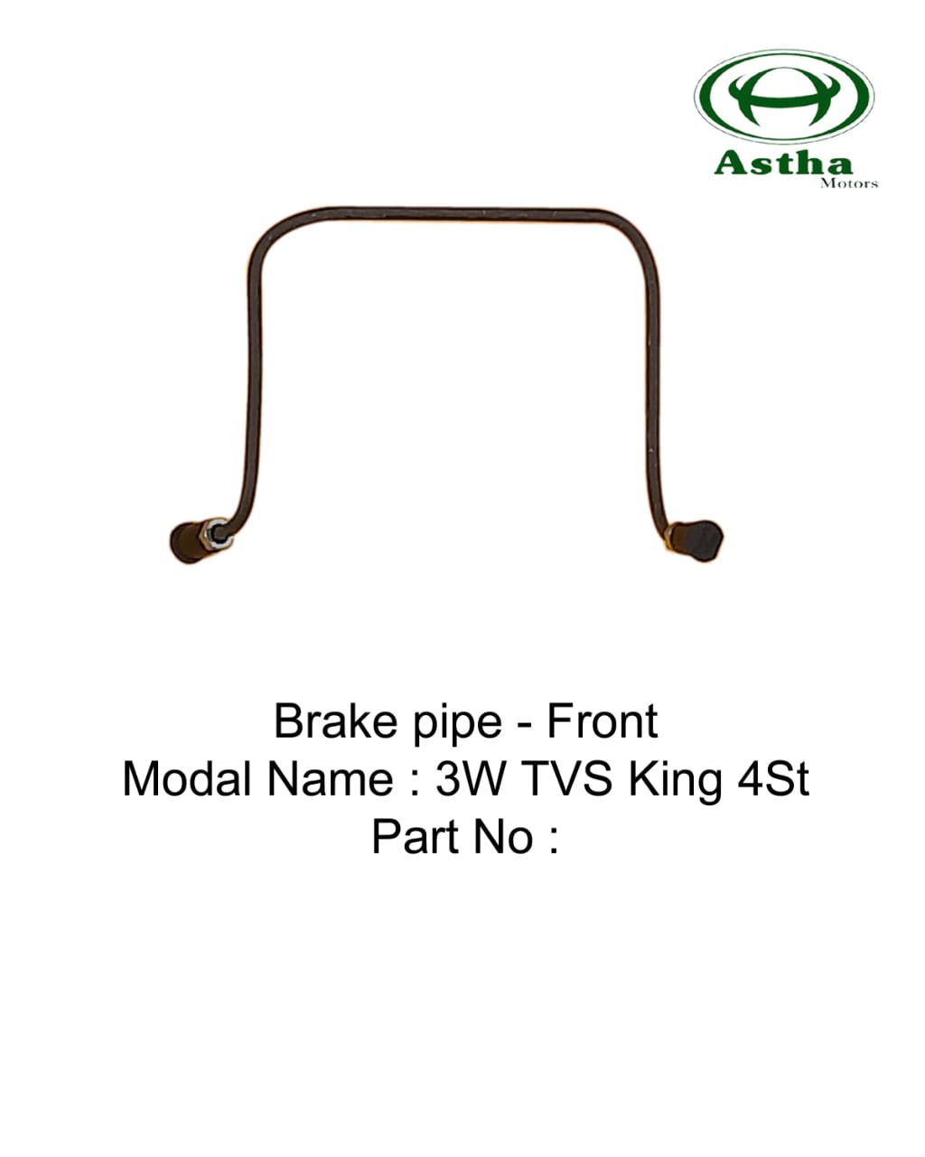 Pipe Iron Brake Pipe Front 3W TVS King 4St N/M